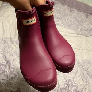 Magenta Hunter Chelsea Rain Boots